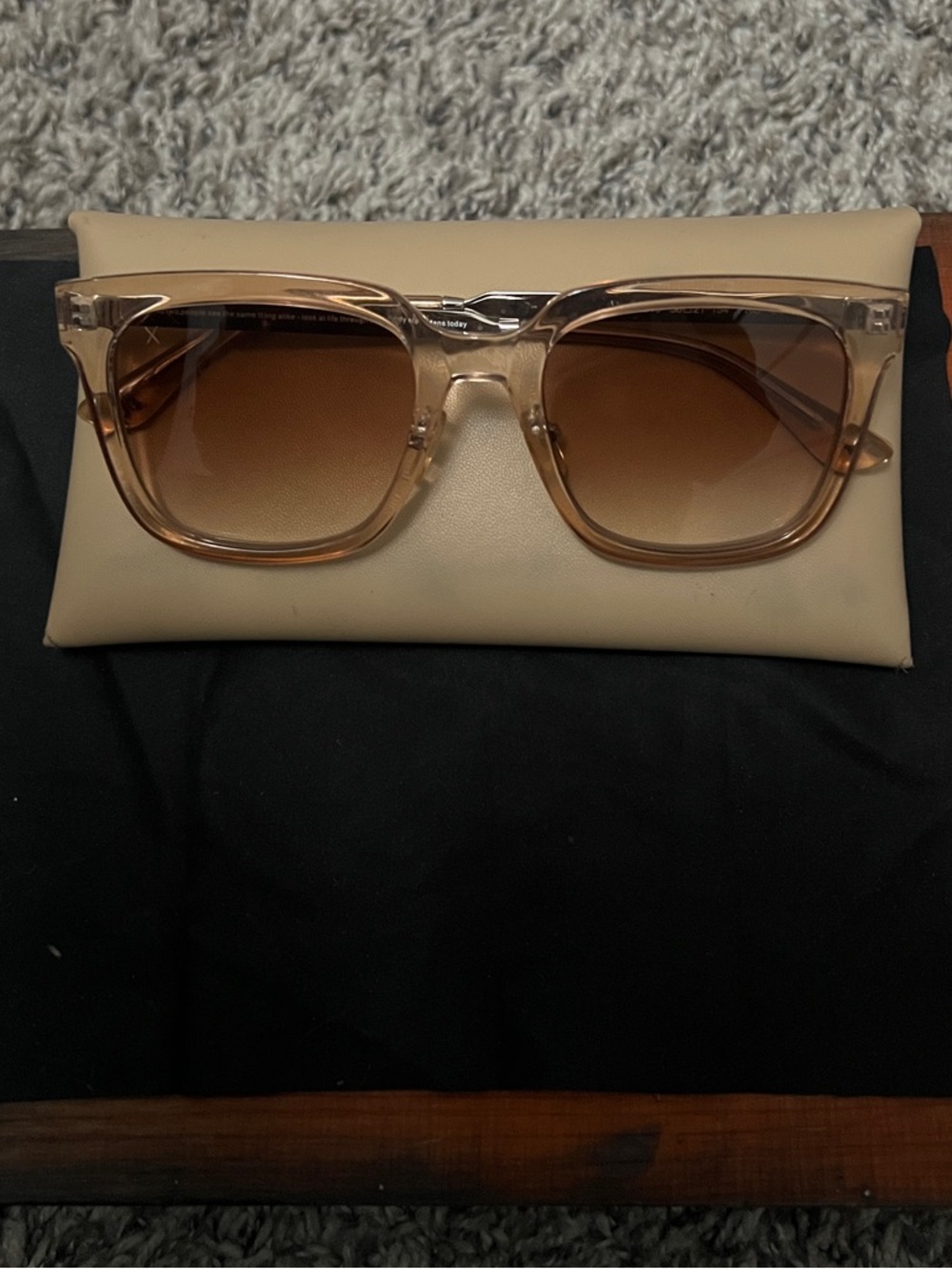 Becky G Dime Transparent Frame Sunglasses with Brown Gradient Lenses